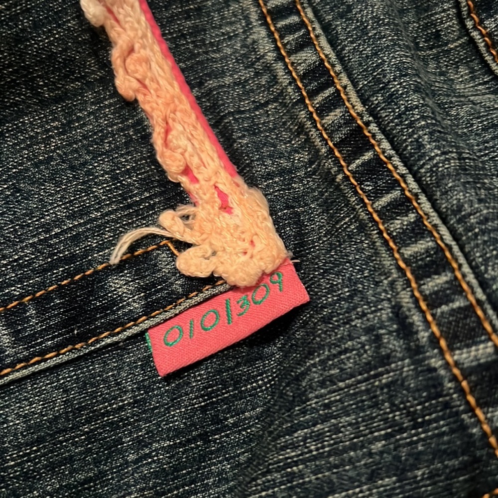 Holy grail super rare limited edition patchwork blue jeans Lilly Pulitzer sz 16 - Picture 5 of 9